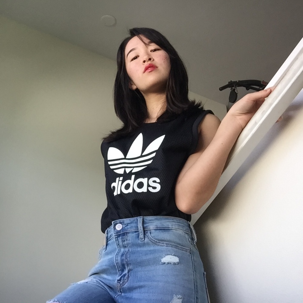 Adidas Original Black Trefoil Tank | Size S
